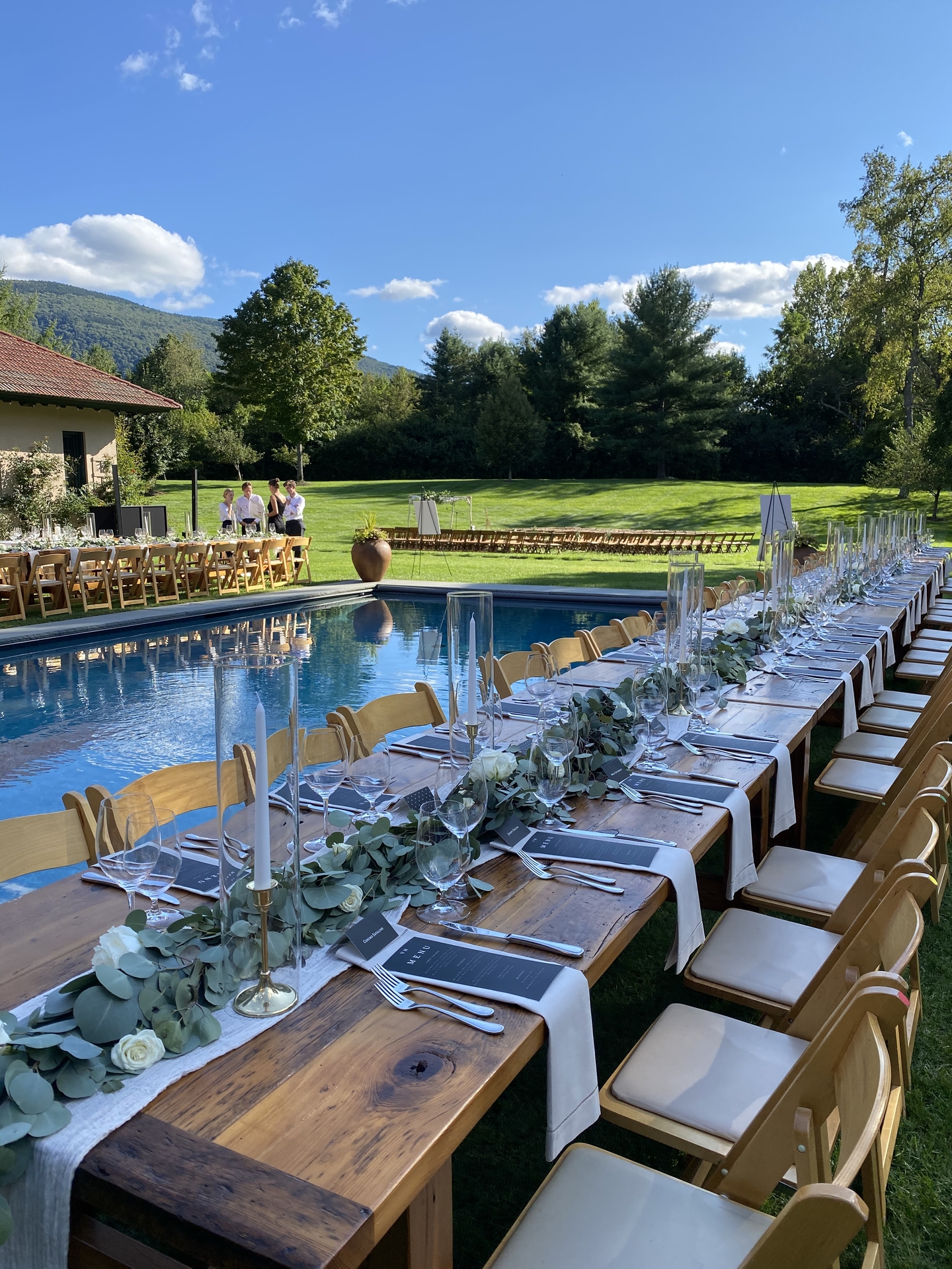 Vermont wedding poolside